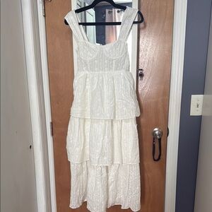 WeWoreWhat Ivory Layered Corset maxi Dress